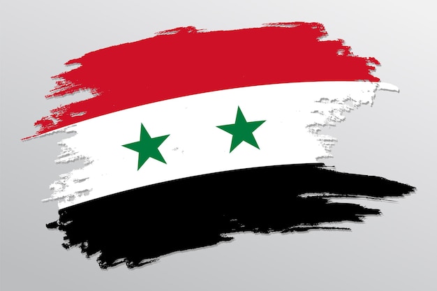 Syria flag illustration in brush stroke design