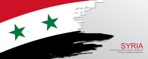 Syria flag illustration in brush stroke design