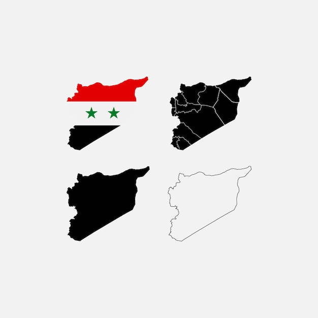 Syria flag map vector illustration