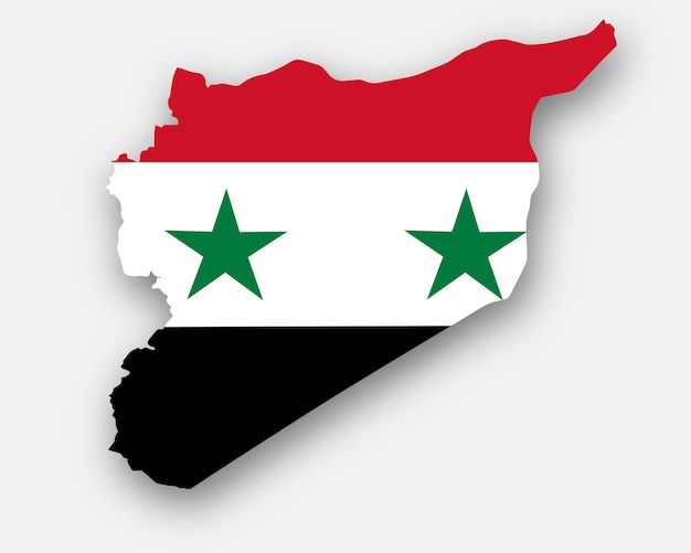 Vector syria flag and map