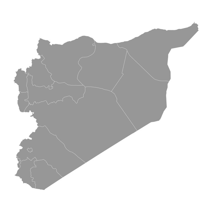 Syria map with administrative divisions Vector illustration