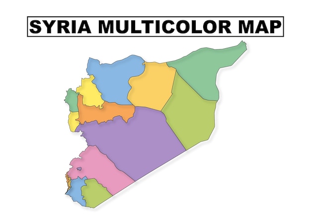 Vettore mappa multicolore della siria