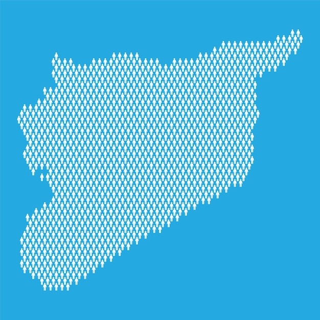 Syria population statistic map made from stick figure people