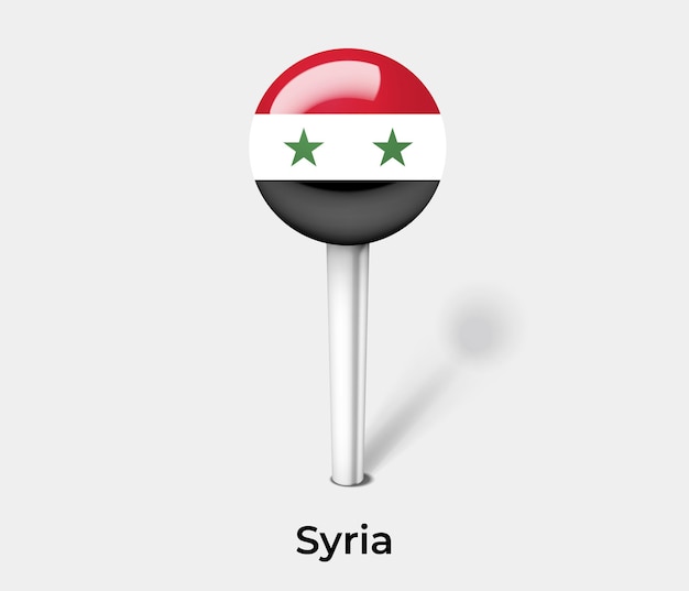 Syria push pin for map vector illustration