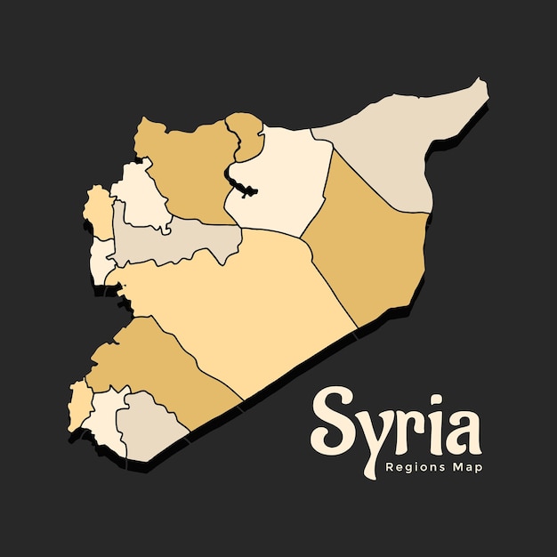 Syria regions map vector