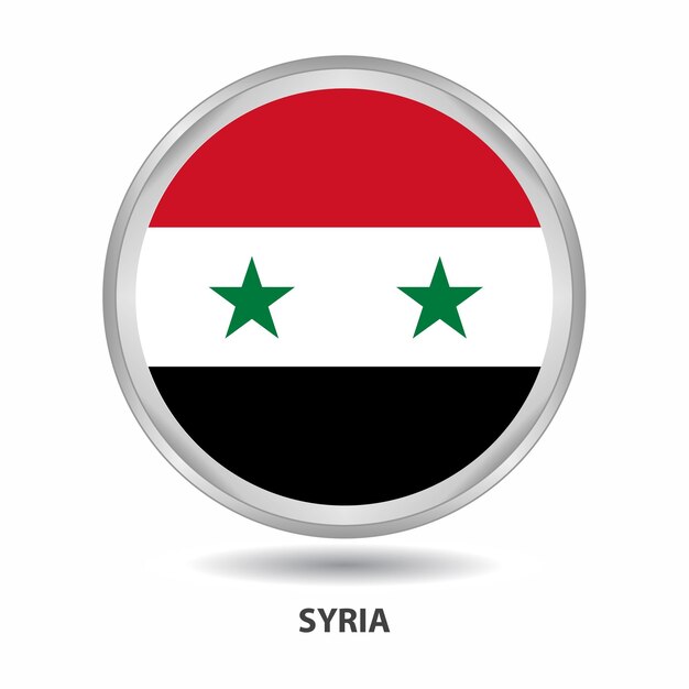 Syria round flag design is used as badge, button, icon, wall painting