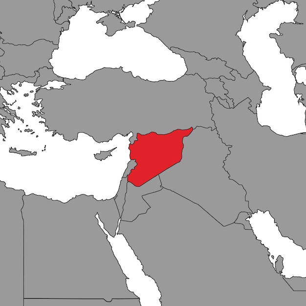 Siria sulla mappa del mondo illustrazione vettoriale