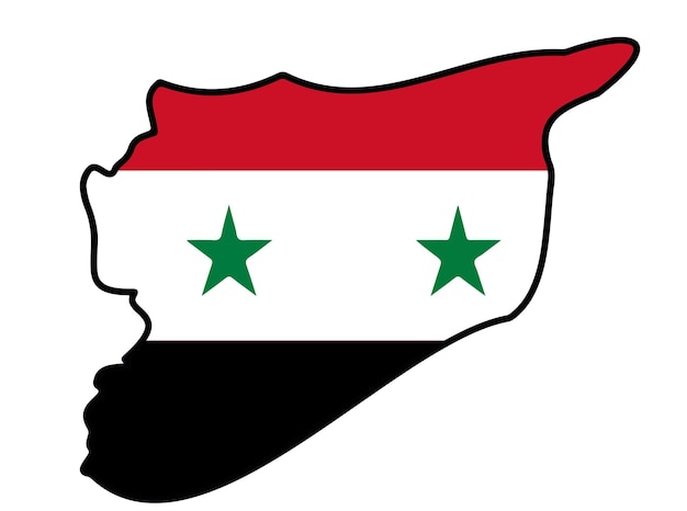 Syrian Flag - Syrian map - flag in map - vector art