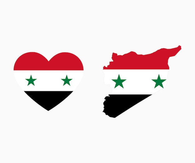 Syrië vector knop vlag. Vectorkaart en vlag van Syrië