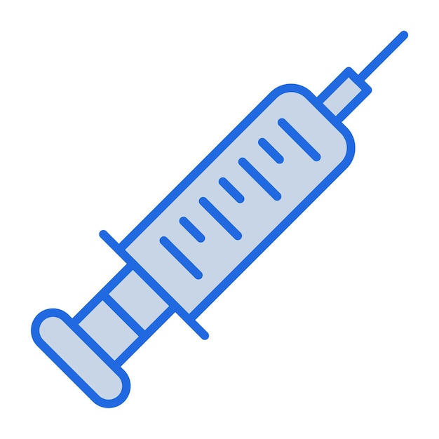 주사기 블루 톤 일러스트레이션