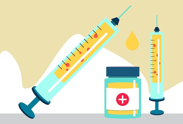 Syringe Concept Illustration Stylish and Beautiful