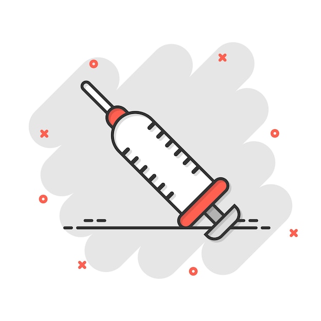Вектор Иконка шприца в плоском стиле введите векторную иллюстрацию иглы на белом изолированном фоне бизнес-концепция дозы препарата
