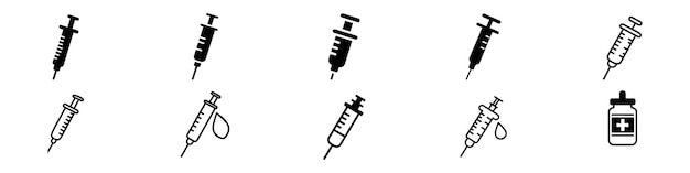 Vector syringe icon syringe icon vector black and white doctors often use syringes to prevent and treat