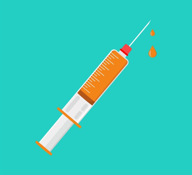 Syringe icon vector illustration doctors often use syringes to prevent and treat malignant diseases