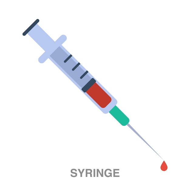 透明な背景に注射器のイラスト