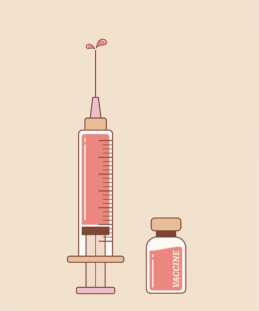 注射器の注射とワクチン