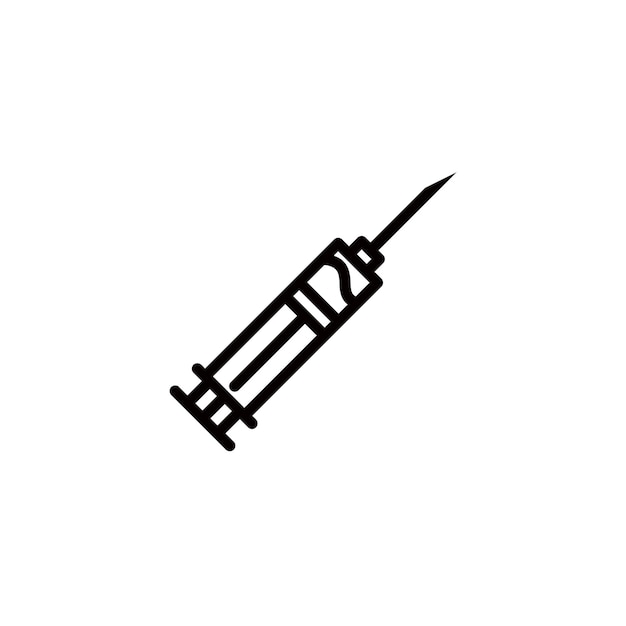 Syringe line art healthy medic tools design vector