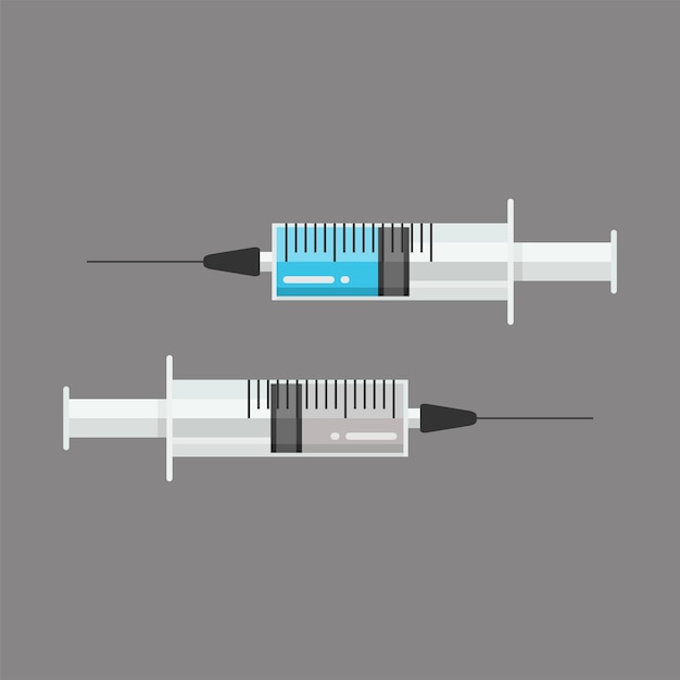 Vector syringe needle inject icon vector flat graphic illustration medical design