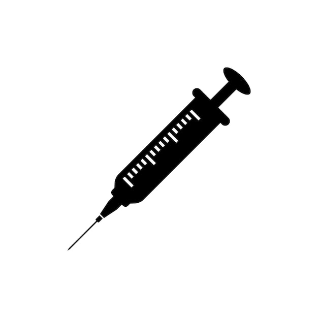 Syringe symbol in medical simple icon illustration design template