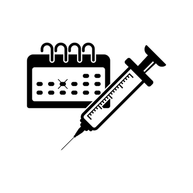 Syringe symbol in medical simple icon illustration design template