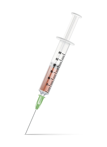 Vector syringe with medicine inside isolated