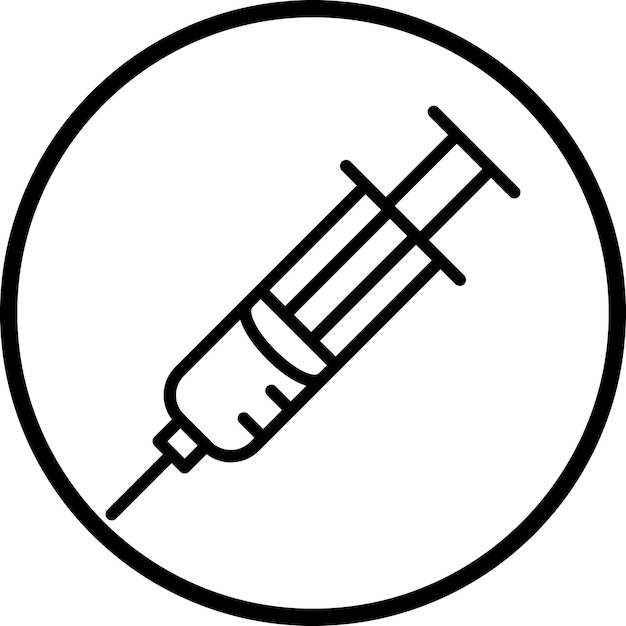 Vector a syringe with a syringe in the middle