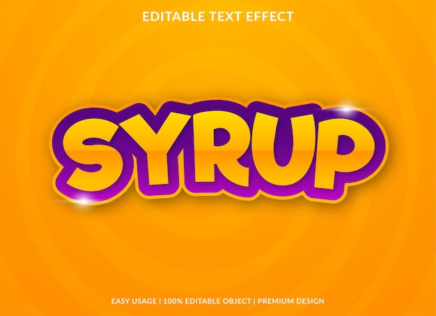 Использование шаблона текстового эффекта сиропа для бизнес-логотипа и премиального стиля бренда