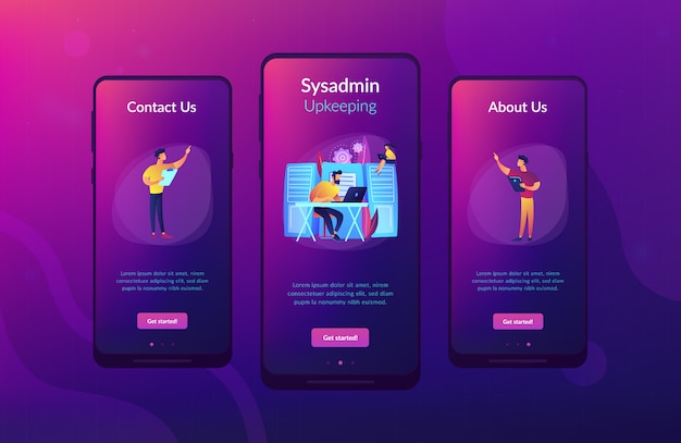 System administration app interface template