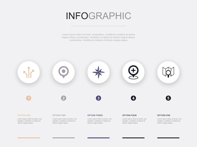 Системный бизнес-алгоритм индустрии робототехники иконки Инфографический дизайн макета шаблона дизайна Креативная концепция презентации с 5 шагами