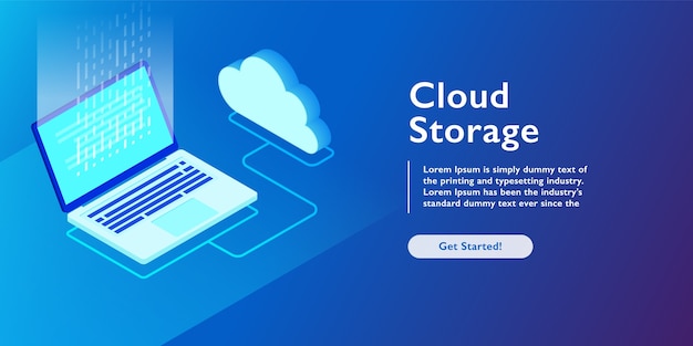 Vettore sistema di archiviazione cloud