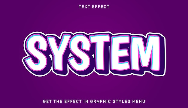 System editable text effect in 3d style Text emblem for advertising brand and business logo