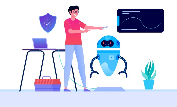 Vector system improvement illustration concept