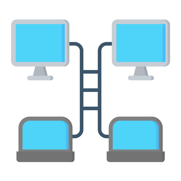 Vector system netowrk flat illustration