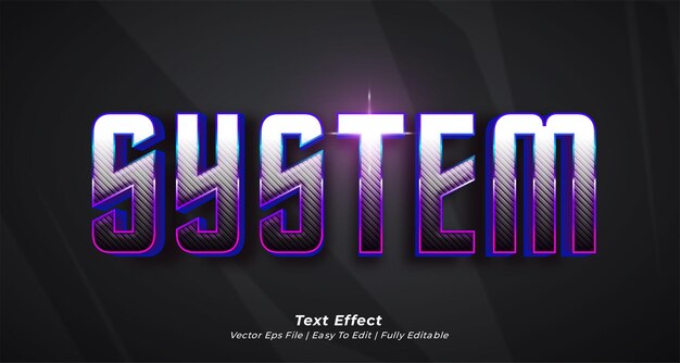 Vector system sign text effect editable 3d text style