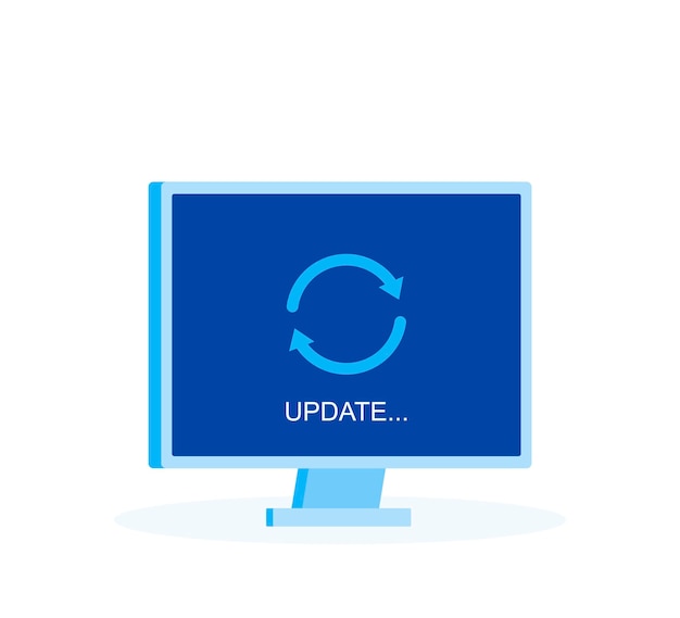 System software update and upgrade concept. loading process in computer screen. vector illustration. modern flat style vector illustration.