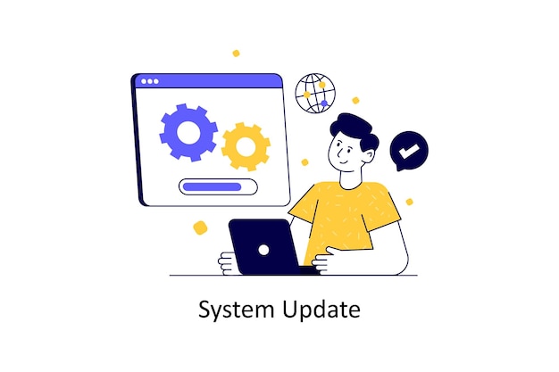 System Update Flat Style Design Vector illustration Stock illustration