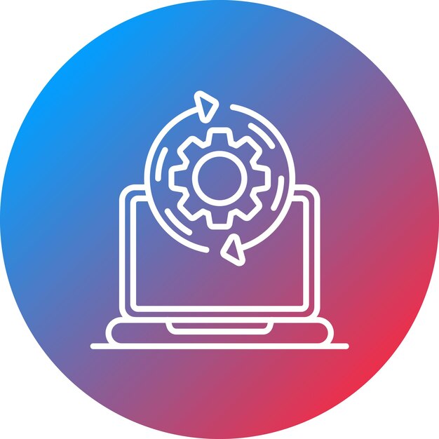Векторное изображение иконки обновления системы может использоваться для анализа данных