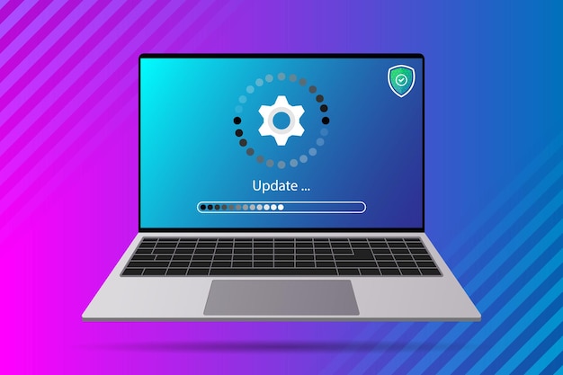 System Update Improvement Change New Version software. Installing update process, upgrade program, data network installation