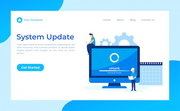 System update landing page