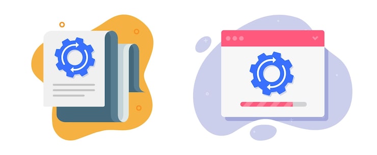 Vector 시스템 업그레이드 문서 설치 튜토리얼 아이콘 웹 사이트 앱 소프트웨어 구성 설정