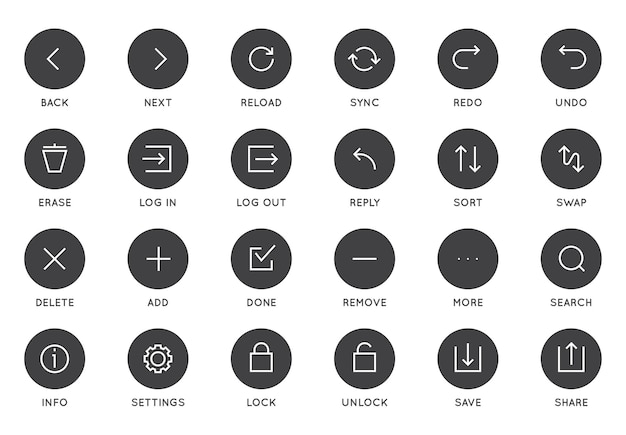 System User Interface UI Vector Icon Set High Quality Minimal Lined Icons for All Purposes