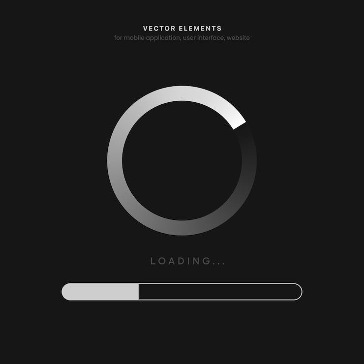 Vector system wait screen loading or software update or upgrade loading bar downloading application loading