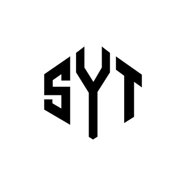 SYT letter logo ontwerp met veelhoek vorm SYT veelhoek en kubus vorm logo ontwerp SYT zeshoek vector logo sjabloon witte en zwarte kleuren SYT monogram bedrijf en vastgoed logo