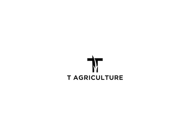 T agricoltura logo design illustrazione vettoriale