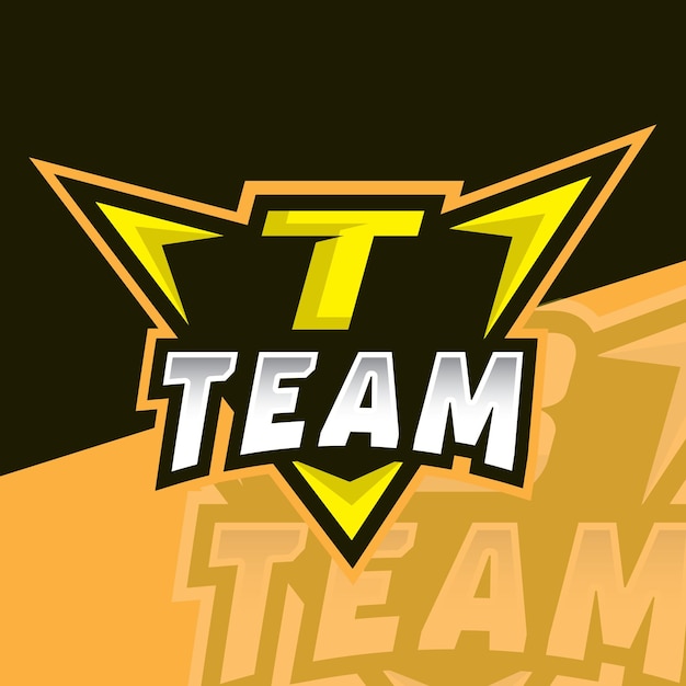 T beginletter esport logo afbeelding ontwerp gaming eerste mascotte logo esport team logo ideeën