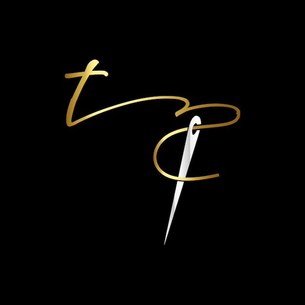 T eerste logo, handschrift kleding logo sjabloon vector