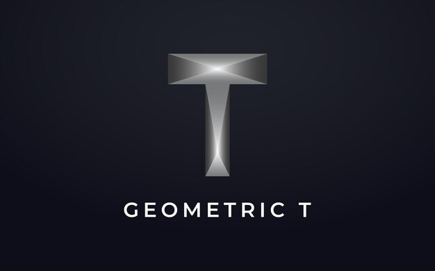 T geometric logo design