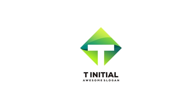 T initial logo gradient colorful