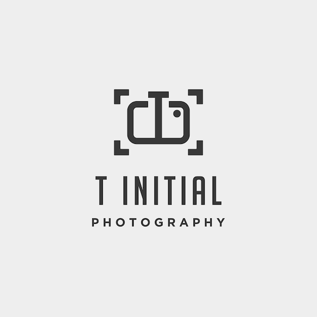 Vettore t fotografia iniziale logo modello icona disegno vettoriale elemento