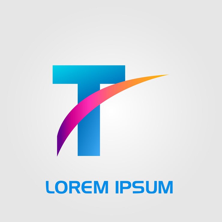 T Letter Abstract Curve Line Initial Logo